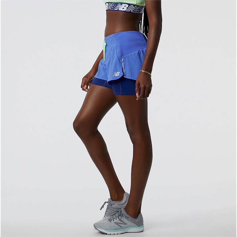 New Balance Womens Printed Impact Run 2in1 Shorts-2